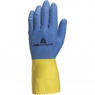 DELTAPLUS - VE330 huishoudhandschoen M06 latex,EN388/1010X blauw/geel