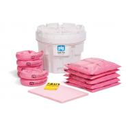 Kit anti-déversement PIG® en conteneur de 76 l – HAZ-MAT: huiles, eau, liquides de refroidissement, solvants, acides et bases. - S072KIT311