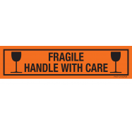 PIKT-O-NORM - FRAGILE HANDLE WITH CARE, VINYL ORANJE 200x50 MM