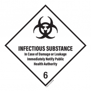 INFECTIOUS SUBSTANCE. IN CASE OF DAMAGE OR LEAKAGE ..... ADR KLASSE 6.2 - P12XX28