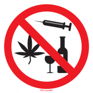 PIKT-O-NORM - DRUGS EN ALCOHOL VERBODEN, POLYPROPYLEEN Ø90x1,5 MM