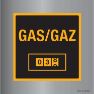 PIKT-O-NORM - GAS/GAZ METER, GEANODISEERD MAT ALUMINIUM 150x150x1,5 MM