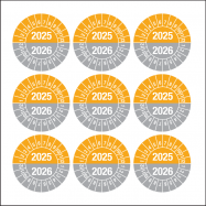 2025-2026, KEURINGSSTICKERS ORANJE-GRIJS - P44XXA6