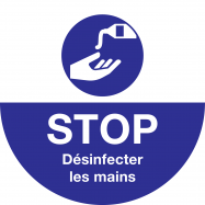 STOP. DÉSINFECTER VOS MAINS, ANTISLIP VLOERSTICKER - P61F303