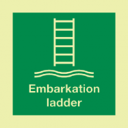 PIKT-O-NORM - EMBARKATION LADDER MET TEKST EMBARKATION LADDER, FOTOLUMINESCEREND PVC 150x150x1.1 MM IMO SIGNS