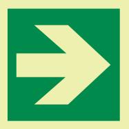 PIKT-O-NORM - DIRECTION ARROW RIGHT, FOTOLUMINESCEREND PVC 150x150 MM IMO SIGNS