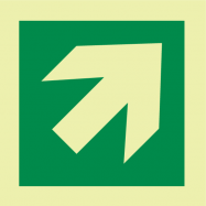 PIKT-O-NORM - DIRECTION ARROW UP RIGHT, FOTOLUMINESCEREND VINYL 100x100 MM IMO SIGNS