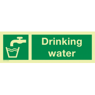 PIKT-O-NORM - DRINKING WATER, FOTOLUMINESCEREND VINYL 300x100 MM IMO SIGNS