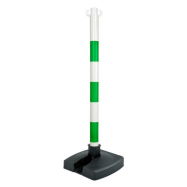  - KLAPBARE WERFPAAL BI-POSE PVC GROEN-WIT Ø 50x900 MM MET 2 HAKEN, OPVULBARE ZWARTE VOET 280x280 MM