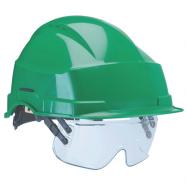 AUBOUEIX - F13 Iris+uitklapb.bril groen helm zonder ventilatie