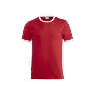 CLIQUE - T-shirt Nome XS rouge/blanc 100%coton peigné