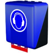 Gebra - MIDI OPBERGDOOS SECUBOX VOOR PBM's MET PICTOGRAM GEHOORBESCHERMING VERPLICHT, BLAUW, 236x225x125 MM ISO 7010