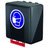 Gebra - MIDI OPBERGDOOS SECUBOX VOOR PBM's MET PICTOGRAM MONDMASKER VERPLICHT, TRANSPARANT, 236x225x125 MM ISO 7010