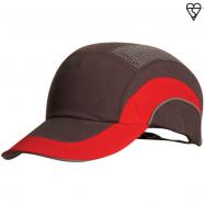 J.S.P. - Hardcap grijs/rood 7cm klep stootpet met reflecter.streep