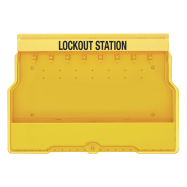LEEG LOCKOUT STATION MET 8 OPHANGCLIPS EN 2 TRANSPARANTE OPBERGVAKKEN, B596xH393xD114 MM - 0