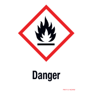 PIKT-O-NORM - ONTVLAMBARE STOFFEN, DANGER, VINYL 120x170 MM