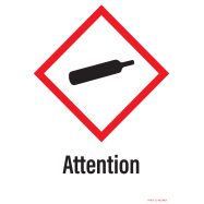 PIKT-O-NORM - GAS ONDER DRUK, ATTENTION, VINYL 120x170 MM