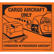 CARGO AIRCRAFT ONLY. FORBIDDEN IN PASSENGER AIRCRAFT, VINYL 120x110 MM - 0
