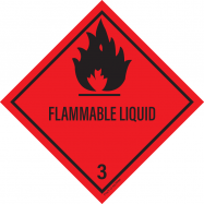 PIKT-O-NORM - FLAMMABLE LIQUID. ADR KLASSE 3, VINYL 100x100 MM