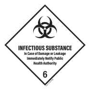 INFECTIOUS SUBSTANCE. IN CASE OF DAMAGE  - P12XX28