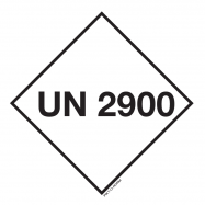 UN 2900. ADR KLASSE 6.2. BESMETTELIJKE OF INFECTIEUZE STOFFEN, VINYL 100x100 MM - 0