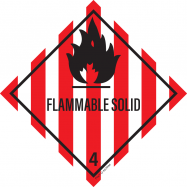 PIKT-O-NORM - FLAMMABLE SOLID. ADR KLASSE 4.1, VINYL 100x100 MM