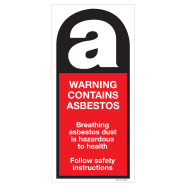 PIKT-O-NORM - WARNING, CONTAINS ASBESTOS, POLYPROP 140x300x1.5 MM