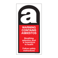 PIKT-O-NORM - WARNING, CONTAINS ASBESTOS, POLYPROP 35x70x1.5 MM