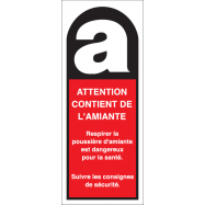 ATTENTION. CONTIENT DE L'AMIANTE, POLYPROP 40x100x1.5 MM - 0