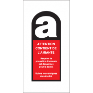 PIKT-O-NORM - ATTENTION. CONTIENT DE L'AMIANTE, VINYL 35x70 MM