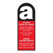 PIKT-O-NORM - ATTENTION, CONTIENT DE L'AMIANTE. WARNING, CONTAINS ASBESTOS, VINYL 80x200 MM