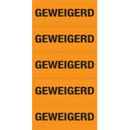 GEWEIGERD, ORANJE VINYL 50x20 MM, 5/VEL - 0