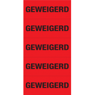 GEWEIGERD, RODE VINYL 50x20 MM, 5/VEL - 0