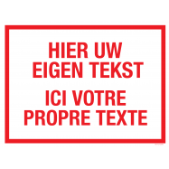 HIER UW EIGEN TEKST EN/OF PICTOGRAM, POLYPROP 400x300x1.5 MM - 0