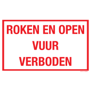 PIKT-O-NORM - ROKEN EN OPEN VUUR VERBODEN, VINYL 200x100 MM