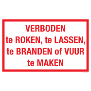 PIKT-O-NORM - VERBODEN TE ROKEN, TE LASSEN, TE BRANDEN OF VUUR TE MAKEN, POLYPROP 400x250x1.5 MM