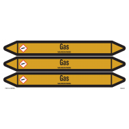 PIKT-O-NORM - GAS, LEIDINGMERKER, GREENLINE VINYL, GELAMINEERD, 250x26 MM, 3/VEL