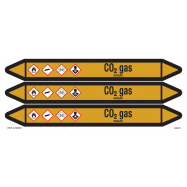 PIKT-O-NORM - CO2 GAS, LEIDINGMERKER, GREENLINE VINYL, GELAMINEERD, 250x26 MM, 3/VEL