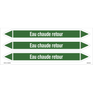 PIKT-O-NORM - EAU CHAUDE RETOUR, LEIDINGMERKER, GREENLINE VINYL, GELAMINEERD, 250x26 MM, 3/VEL