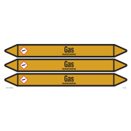 PIKT-O-NORM - GAS, LEIDINGMERKER, GREENLINE VINYL, GELAMINEERD, 355x37 MM, 3/VEL