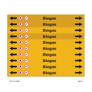 PIKT-O-NORM - BIOGAS, LEIDINGMERKER, GREENLINE VINYL, GELAMINEERD, 150x12 MM, 10/VEL