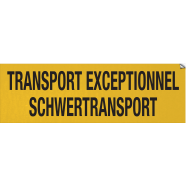 TRANSPORT EXCEPTIONNEL. SCHWERTRANSPORT, RETROREFLECTEREND GEEL, VINYL 1000x320 MM - 0