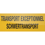 TRANSPORT EXCEPTIONNEL. SCHWERTRANSPORT, RETROREFLECTEREND GEEL, VINYL 1250x500 MM - 0