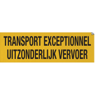 TRANSPORT EXCEPTIONNEL. UITZONDERLIJK VERVOER, RETROREFLECTEREND GEEL, VINYL 1000x320 MM - 0