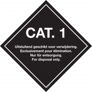 PIKT-O-NORM - CAT.1. EXCLUSIVEMENT POUR ELIMINATION. 4 LANGUES: NL, F, D, GB, VINYL 300x300 MM SUR SUPPORT ALUMINIUM 1,5MM
