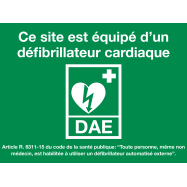 PIKT-O-NORM - DAE CE SITE EST ÉQUIPÉ D'UN DÉFIBRILLATEUR CARDIAQUE, POLYPROPYLEEN 200x150 MM