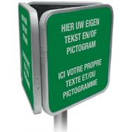 HIER UW EIGEN TEKST OF PICTOGRAM, 3D-BORD TYPE 2000 RETROREFLECTEREND KLASSE I, 400x400 MM - 0