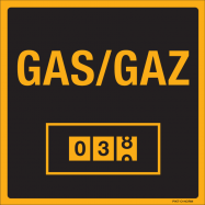 GAS/GAZ METER, VINYL 100x100 MM - 0