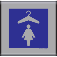 PIKT-O-NORM - VESTIAIRE DAMES, GEANODISEERD ALUMINIUM PROFIEL MET ZWARTE KUNSTSTOFFEN EINDKAPPEN 156x150 MM