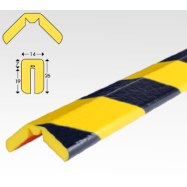 PIKT-O-NORM - KNUFFI RANDBESCHERMING TYPE W, GEEL-ZWART, POLYURETHAANSCHUIM, ZELFKLEVEND, LENGTE 1 METER